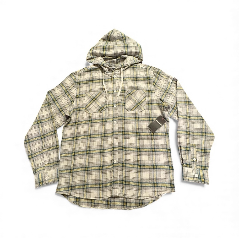 Aeropostale Plaid Hooded Button Down Shirt. Size XL NWT